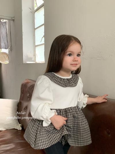 JE583｜(66-90cm) 格紋蝴蝶結綁帶包屁衣6