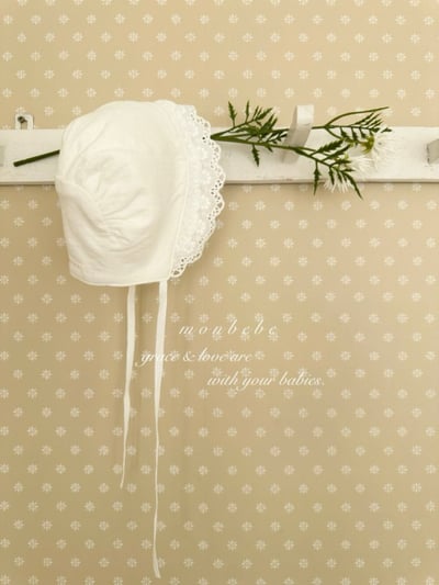 MONBEBE23｜(3m-24m) 蕾絲層次綁帶帽5