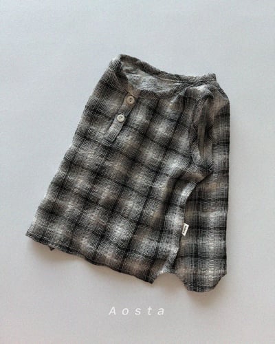 AOSTA01｜(6m-5y) 2色無袖格子襯衫10