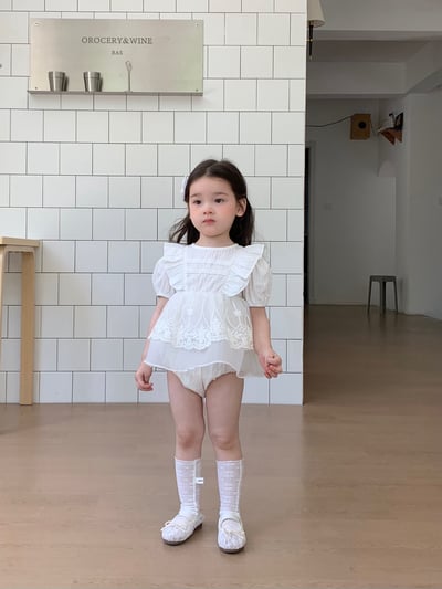 JE37｜(66-90cm) 蕾絲花邊包屁衣1