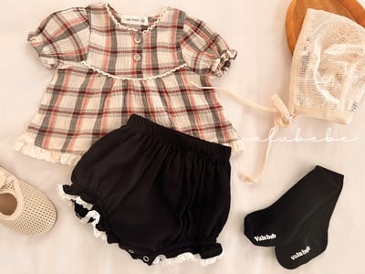 Valubebe 36｜(65-80cm) 壓花蕾絲燈籠褲7