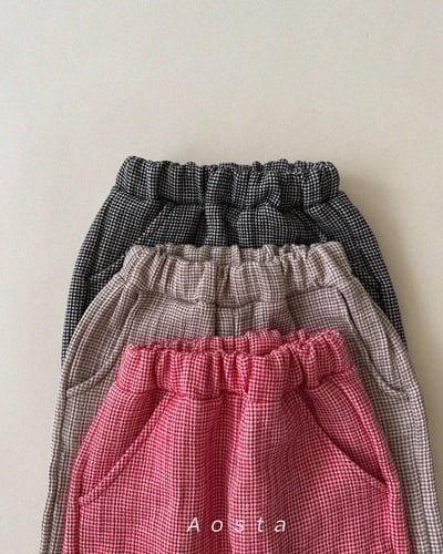 AOSTA38｜(6m-5y) 細格紋直筒長褲23