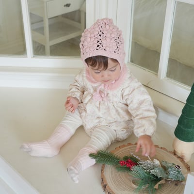 neneru07｜(60cm-85cm) 1色刷毛滾邊領燈芯絨碎花套裝5