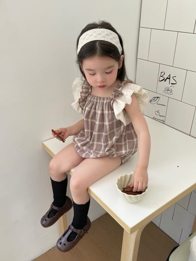 JE33｜(66-120cm) 格紋飛袖包屁衣/洋裝6