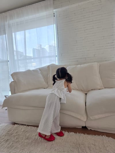 Color23｜(75-115cm) 細肩波點套裝7