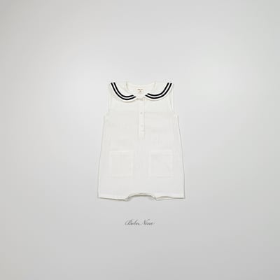bebe nine35  (6m-24m) 3色海軍翻領連身服3