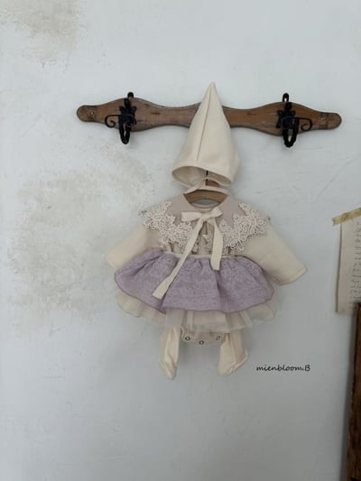 Bloom.b01｜(0m-24m) 層次洋裝包屁衣含帽子13