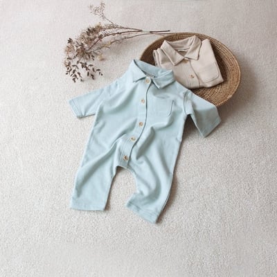 LEMONADE49｜(55cm-85cm) 2色有領素面連身衣19