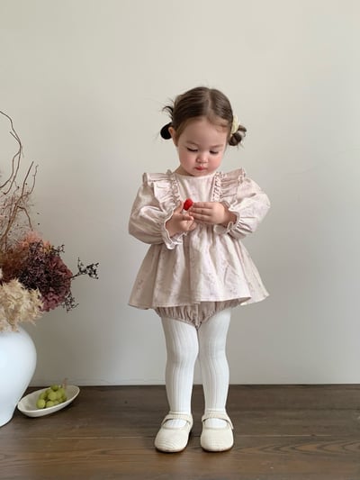 JE619｜(66cm-90cm) 燈芯絨碎花荷葉包屁衣15