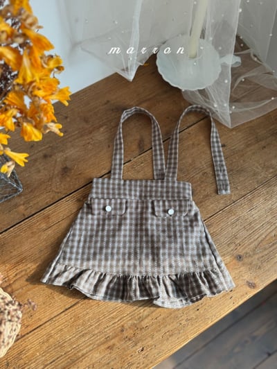 Marron28｜(1y-6y) 格紋吊帶荷葉裙12