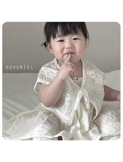 NUNU BIEL12｜(75-115cm) 鏤空荷葉小外套10