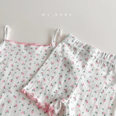 my_bebe24｜(80-120cm) 捲邊細肩家居服組5