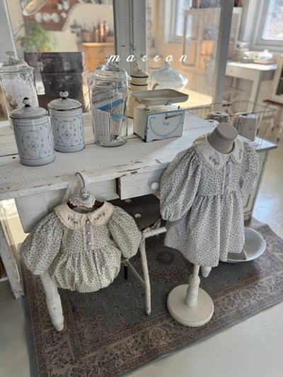 Marron22｜(1y-6y) 花卉刺繡碎花洋裝15