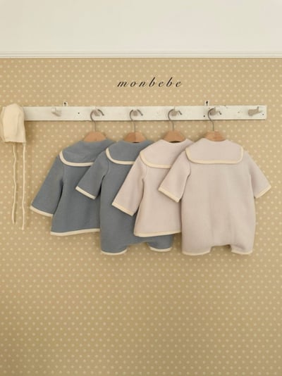 MONBEBE29｜(3m-24m) 滾邊排扣翻領連身衣9