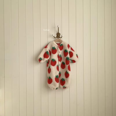 Fondue 29｜(65cm-75cm)  草莓絨毛連身衣4