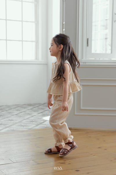 ROA03｜(6m-18m) 2色蕾絲波浪邊棉麻縮口套裝10