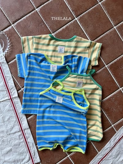 thelala48｜ (0m-18m) 條紋細肩包屁扣9