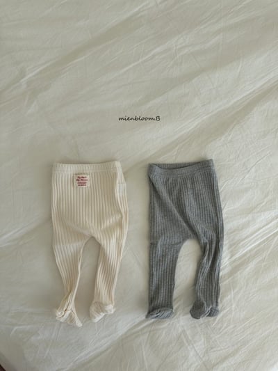 Bloom.b37｜(0m-18m) 素面羅紋褲襪1
