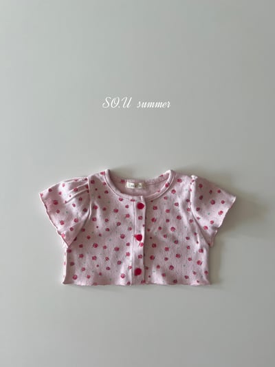 SO.U18｜(6m-4y) 玫瑰短袖開襟外套9