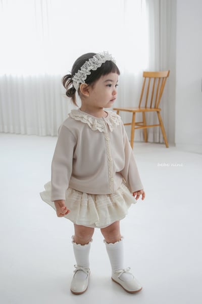 bebe nine16 (65-90) 2色層次荷葉蕾絲包屁裙7