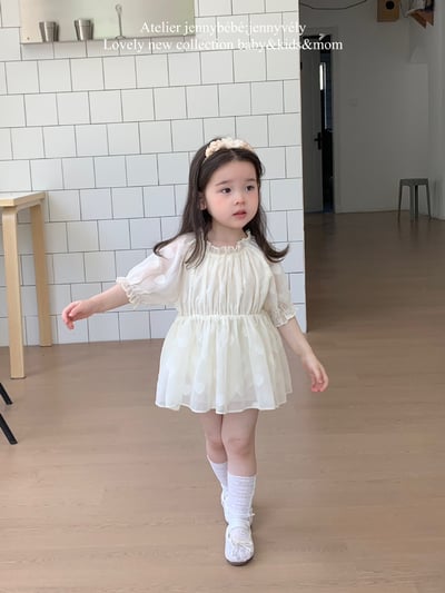 JE12｜(66-90cm) 雪紡愛心包屁洋裝3