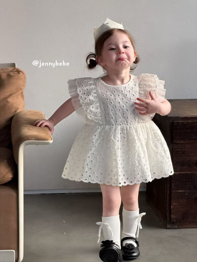 JE725｜(66-120cm) 波點刺繡洋裝包屁衣/洋裝6