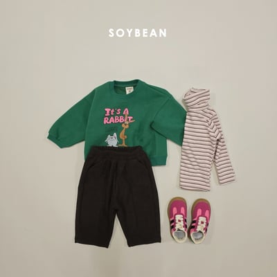 Soybean42｜(75cm-118cm) 剪裁刷毛直筒長褲12