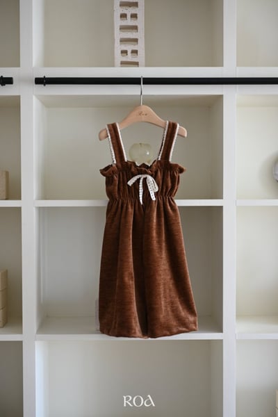 ROA20｜(80cm-120cm) 2色氣質絨毛連身吊帶褲2