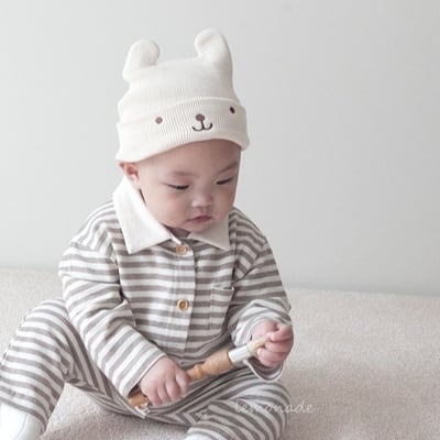 LEMONADE48｜(55cm-85cm) 2色有領條紋連身衣18