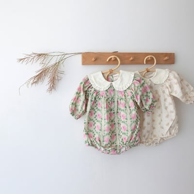 LEMONADE25｜(55cm-85cm) 2色玫瑰碎花包屁衣含帽子25