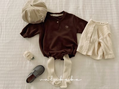 Valubebe32｜(65-80) B英字包屁衣8