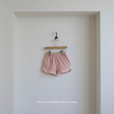 M-KIDS24｜(65-115cm) 開岔格紋短褲6