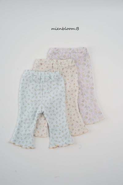 Bloom.b29｜(55cm-118cm) 碎花抓皺小喇叭褲10