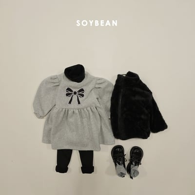 Soybean26｜(75cm-118cm) 蝴蝶緞帶印花公主袖洋裝7