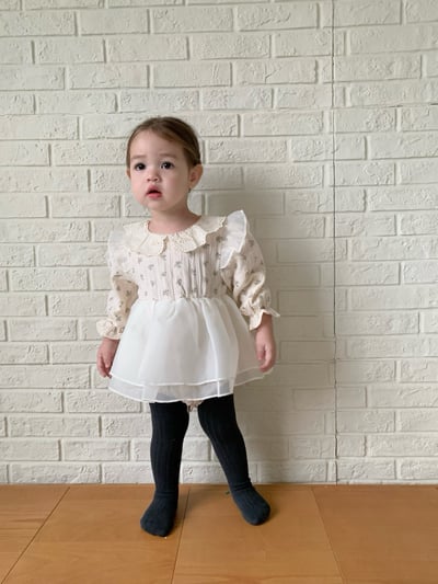 JE609｜(66cm-90cm) 碎花薄紗包屁衣10