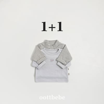 Oottbebe82｜(0m-12m  1y-7y)  薄絨愛心+條紋上衣兩件組9