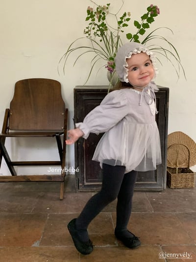 JE557｜(66-90cm) 蕾絲袖章包屁衣含帽子10