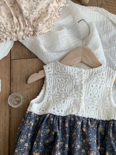 Bebe holic24｜(3m-18m) 拼色無袖連身服14