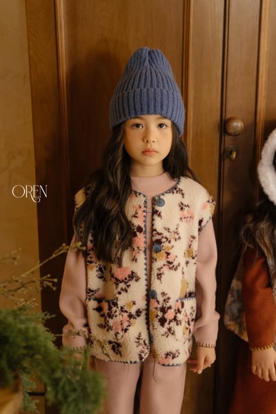 OREN16｜(85-120cm) 花卉刷毛背心6