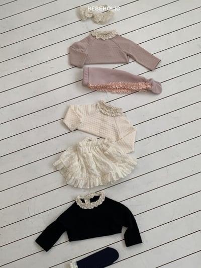 Bebe holic34｜(3m-18m) 花瓣蕾絲立領上衣13