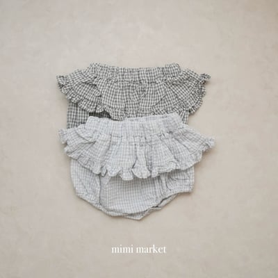 mimi market26 (75-85cm)  荷葉邊格子褲2