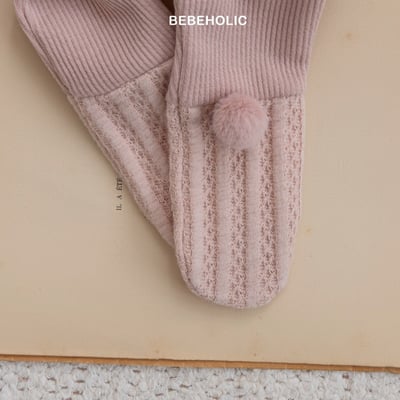 Bebe holic31｜(3m-18m) 絨球撞色褲襪7
