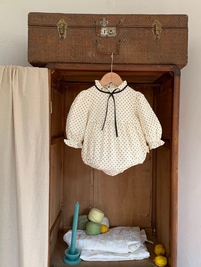 JE600｜(66cm-90cm) 波點緞帶包屁衣25