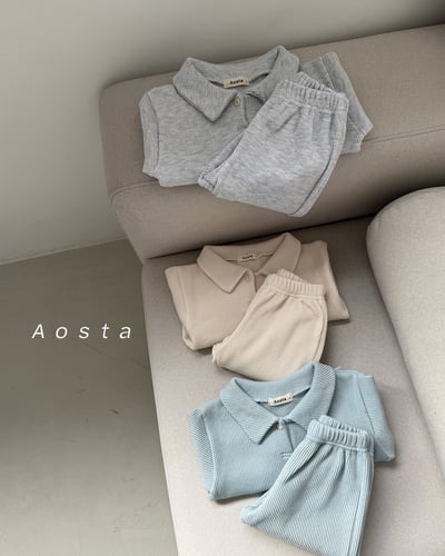 AOSTA33｜(6m-5y) 華夫格縮口長褲15