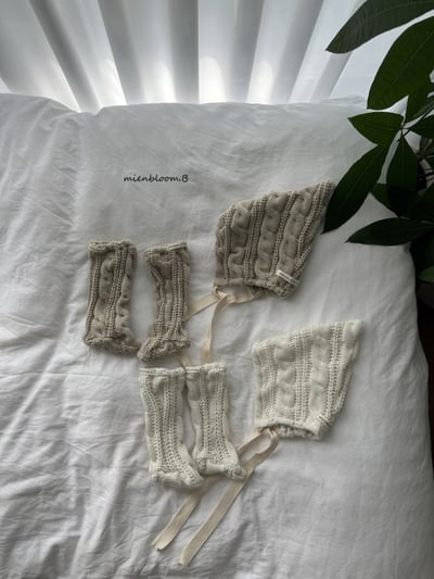 Bloom.b31｜(0m-24m) 麻花針織精靈綁帶帽11