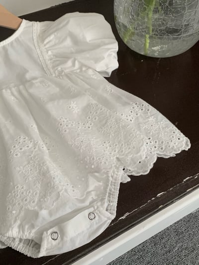 JE36｜(66-90cm) 泡泡袖花邊包屁衣21