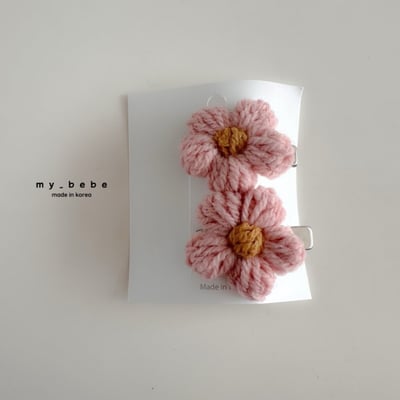 my_bebe35｜(free) 針織小花胎毛夾8