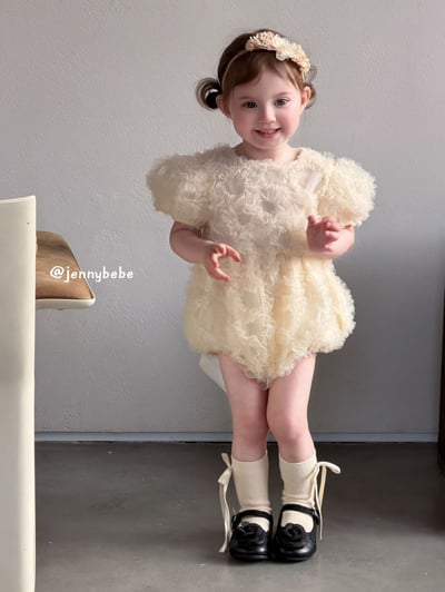 JE694｜(66-90cm)  蕾絲花邊緞帶包屁衣7