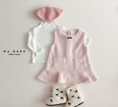 my_bebe16｜(-12m-7y) 羽毛毛絨口袋洋裝9