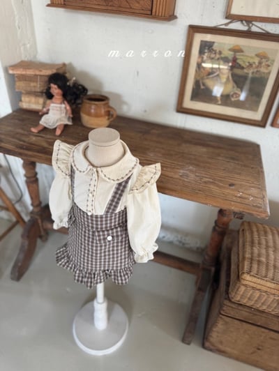 Marron11｜(1y-6y) 愛心滾邊飛袖襯衫7